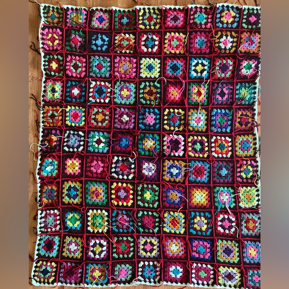 Crochet granny square blanket